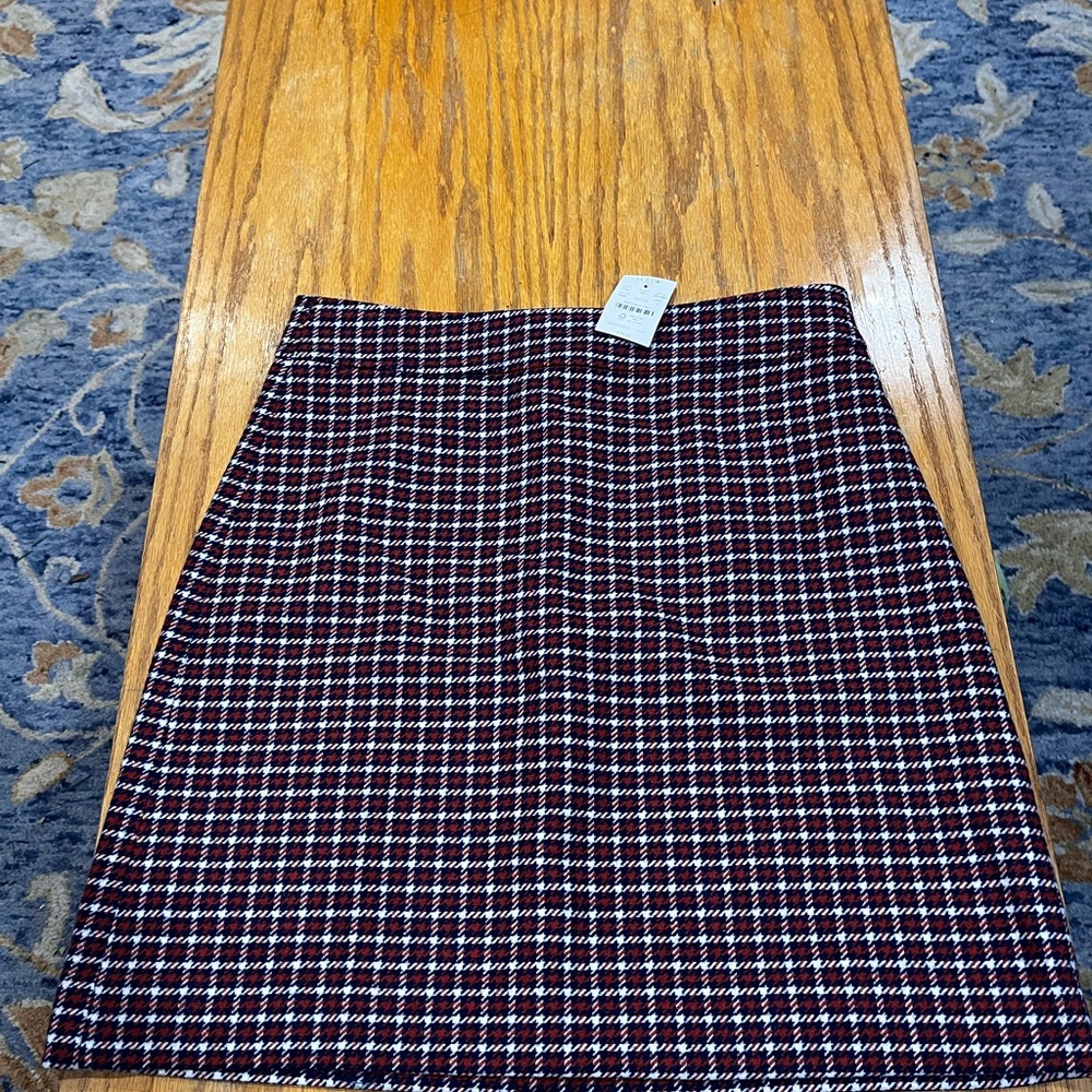 J. Crew Blue and Red Mini Skirt